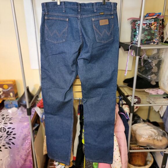 Wrangler 47MWZ Regular Fit Denim Jeans Dark Blue - 37x34 - Picture 2 of 5
